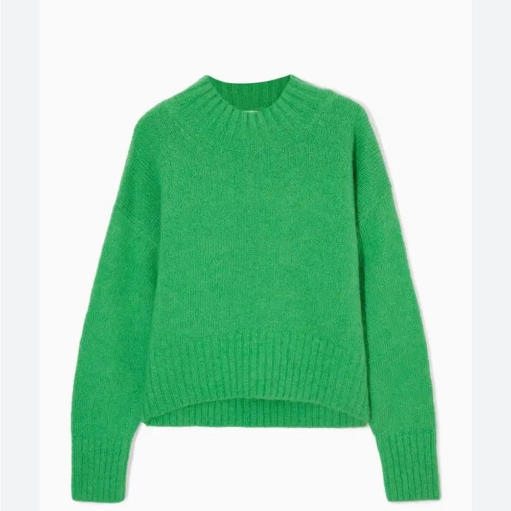 COS Vibrant Green Wool Alpaca Blend Sweater
